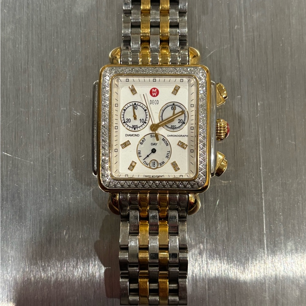 Deco Two-Tone Chronograph Watch
